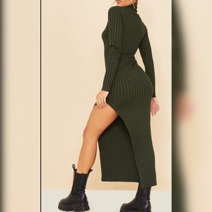 Army green Sweater dress